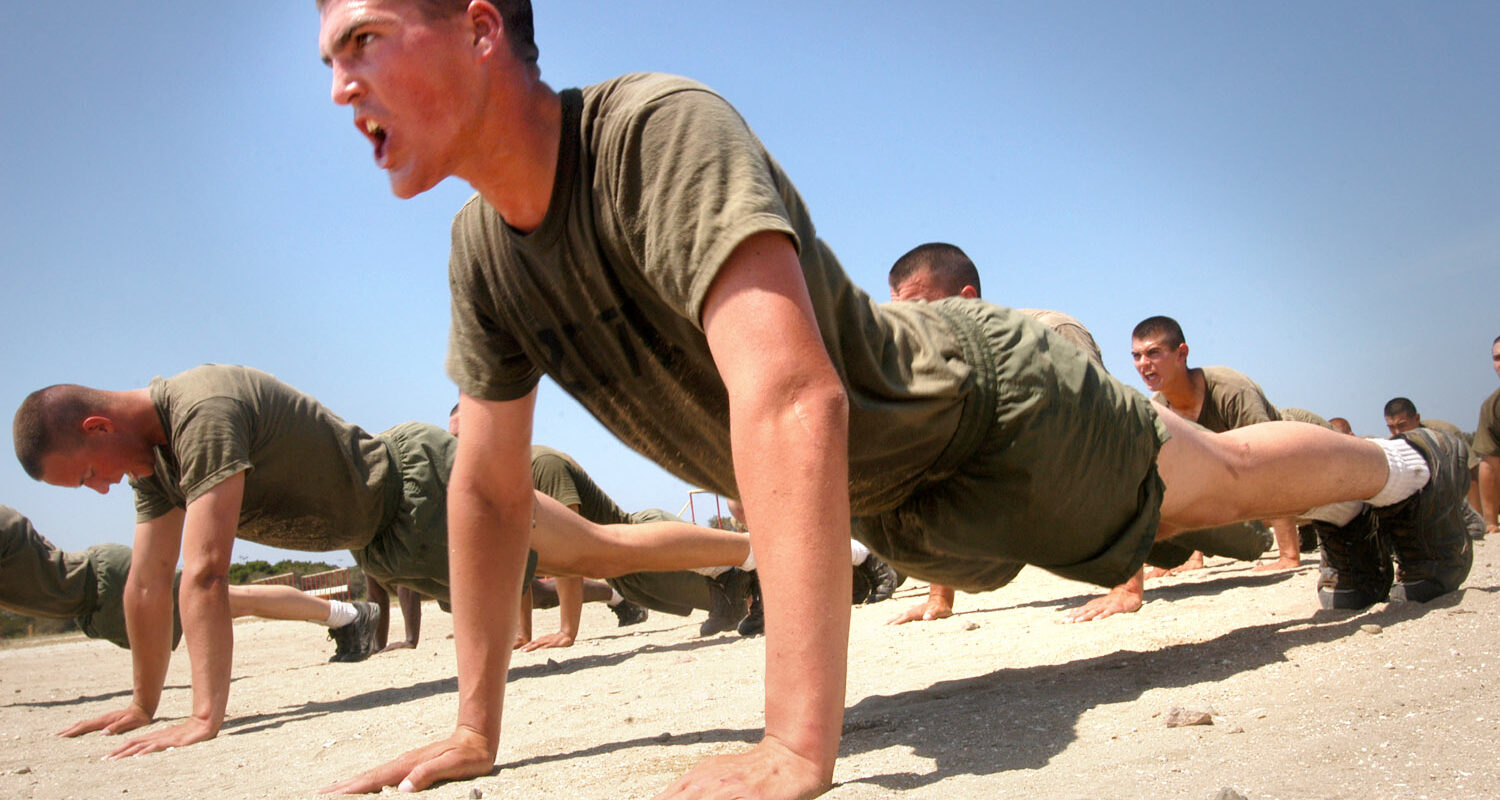 Marines do pushups